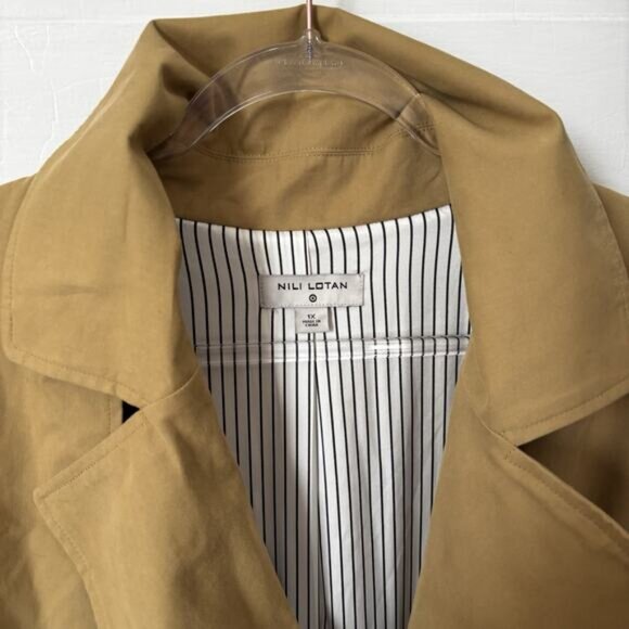 NILI LOTAN x Target Womens 1X Pleated Back Trench Coat Khaki - Picture 2 of 6